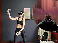 my vr workout session with dancing exercises in sfw mode