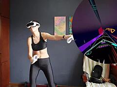 my vr workout session with dancing exercises in sfw mode