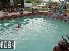 Stunning Brunette Karla Kush Rides a Thick Dick in Pov Inside Her Outdoors Pool - Mofos