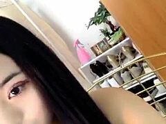 hot girl shows off massive cock in steamy live stream action