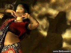 Erotic Indian Brunette Performs Seductive Dance and Striptease