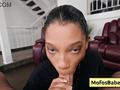 Eden West sucks monster white cock deep in her cunt!