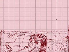 dude, drawing a milf sucking huge hentai cock!