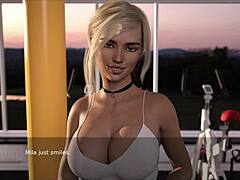 Blonde hentai babe with big tits heats up gym. Her erotic moves stun everyone!