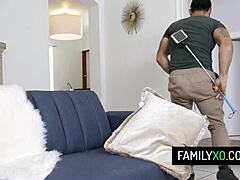 Big Ass Step Sister Penelope White Gets Her Shaved Pussy Fucked From Behind