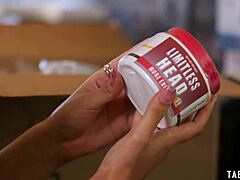 Watch cute Gina Valentina's first blowbang with five big cocks