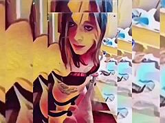 Hot Shemale Teasing with Slow Bathroom Striptease Scene