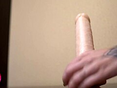 Babe, check this teen footjob with huge dildo action now