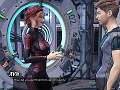 Stranded in space with asian scientist milf holding hands