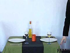 feminge 4k - model with small 18+ tits is licking the lesbian