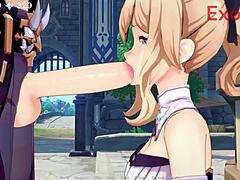 Jean from Genshin Impact in hentai compilation scenes.