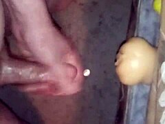 A man with a small penis masturbates and ejaculates