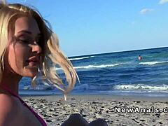 Hey babe, wanna see me pound my blonde girlfriend’s bikini ass in anal?