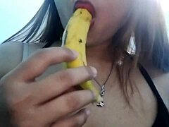 Wow! Watch This Asian Seduce with Banana Play!