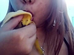 Wow! Watch This Asian Seduce with Banana Play!