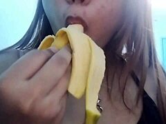 Wow! Watch This Asian Seduce with Banana Play!