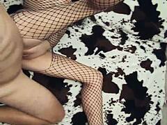 Milf Wife in Fishnets Gets Anal Stretched Hard