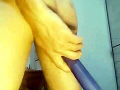 In this gay anal scene, the guy gets assfucked with a dildo passionately