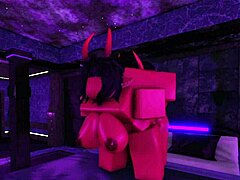 Fun time with demon girlfriend on Valentine's Day in Roblox