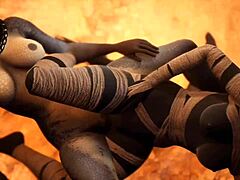 furry jackal and dragon scissor in wild game action 🐉🔥