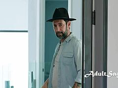 slumber party cutie catches her bestie's stepdad fapping at the party