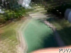 teen sucks cock then gets rough pussy fucking in missionary pov