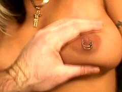 i got my natural boobs pierced and now sucking cock with them