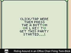 Riding around in an office chair firing twin-stick style