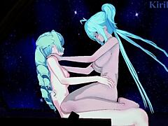 whoa, saint-germain and cagliostro go hard with lesbian play and futanari creampie in symphogear hentai! 🔥