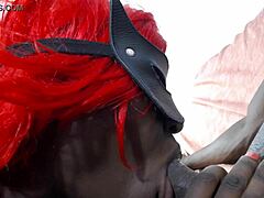 Ebony Babe Loves Sucking Monster Cock With Deepthroat And Sloppy Blowjob.