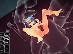 Blue Haired Anime Girl Is Having Fun