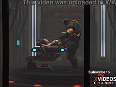 Brunette in cuffs pounded by BBC in sci-fi lab! 😱