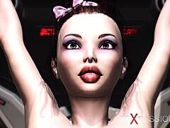 Brunette in cuffs pounded by BBC in sci-fi lab! 😱