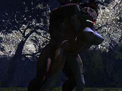 不安分的兽人yiff之夜，与狂野3D金发美女骑乘动作！🐾