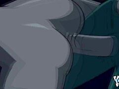 Starfire And Robin In Doggystyle Scene With Fixed Audio From Anime Hentai.