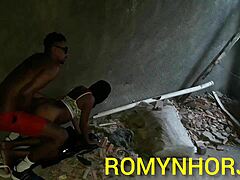 Construction worker finds horny stepdaughter alone at site in Rio, fucks her hard, cums intensely