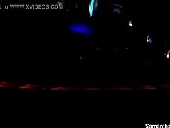 Samantha saint strips in shower, shows big tits ass pussy behind scenes