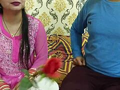 Indian Husband and Wife Celebrate Valentine with Dirty Hindi Talk and Footjob