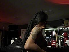 Caroleta Roots strips for hot anal tease