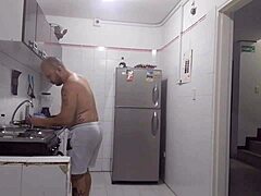 Surprising my ebony wife with a clean house for hot Colombian action.