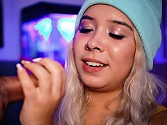 this college bbw girl sucks her boyfriend's cock online for cash