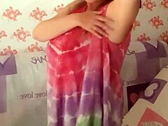 Mariaold With Huge Tits Stripping And Play With Pussy