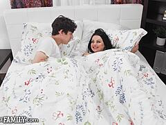 Busty Rebel Stepsister Seduces Stepbrother for Bed-Crashing Doggy Fuck