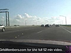 Blonde babe strips bare in my car