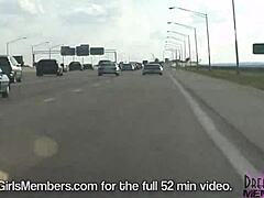 Blonde babe strips bare in my car