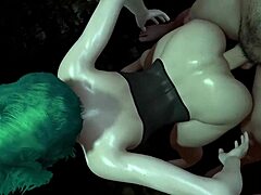Hot Green-Haired Girl Gets Fucked From Behind In 3D