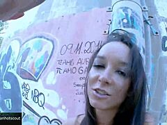 wonderful brunette girl gets licked and fucked in missionary outdoor