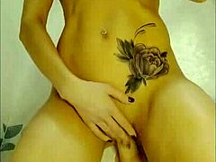 Cute Bitch Fucks Her Wet Pussy with a Big Rubber Dildo in the Shower 😘