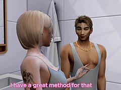 blonde gets fucked doggystyle bent over at home in rough 3d cartoon animation with oral cum hentai sims 4 style.