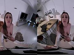 josephine the scandal girl in dark room vr blowjob with big tits and ass.